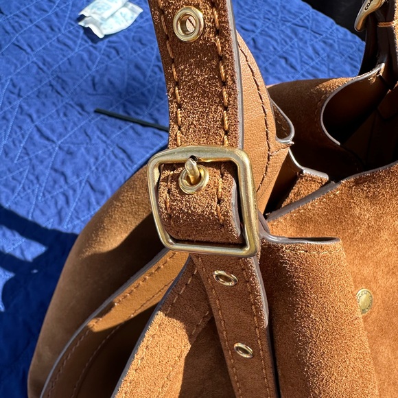 Gramercy Tote Bag in Warm Brown Suede - Picture 4 of 12